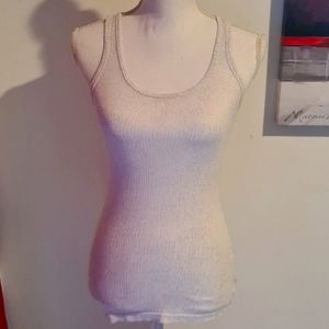 Forever 21 Stretchy Women's Tank top. Off-white/silver stitching. Size M